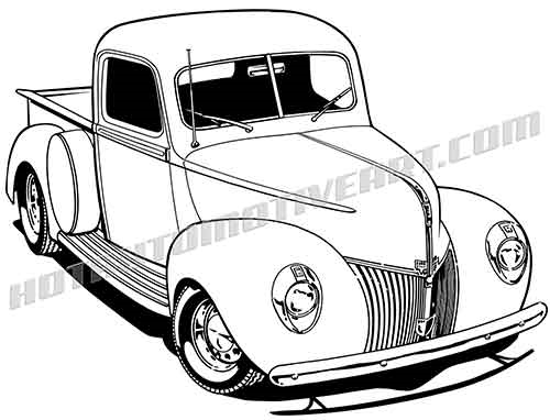 500x382 Ford Custom Pickup Truck Vector Clip Art