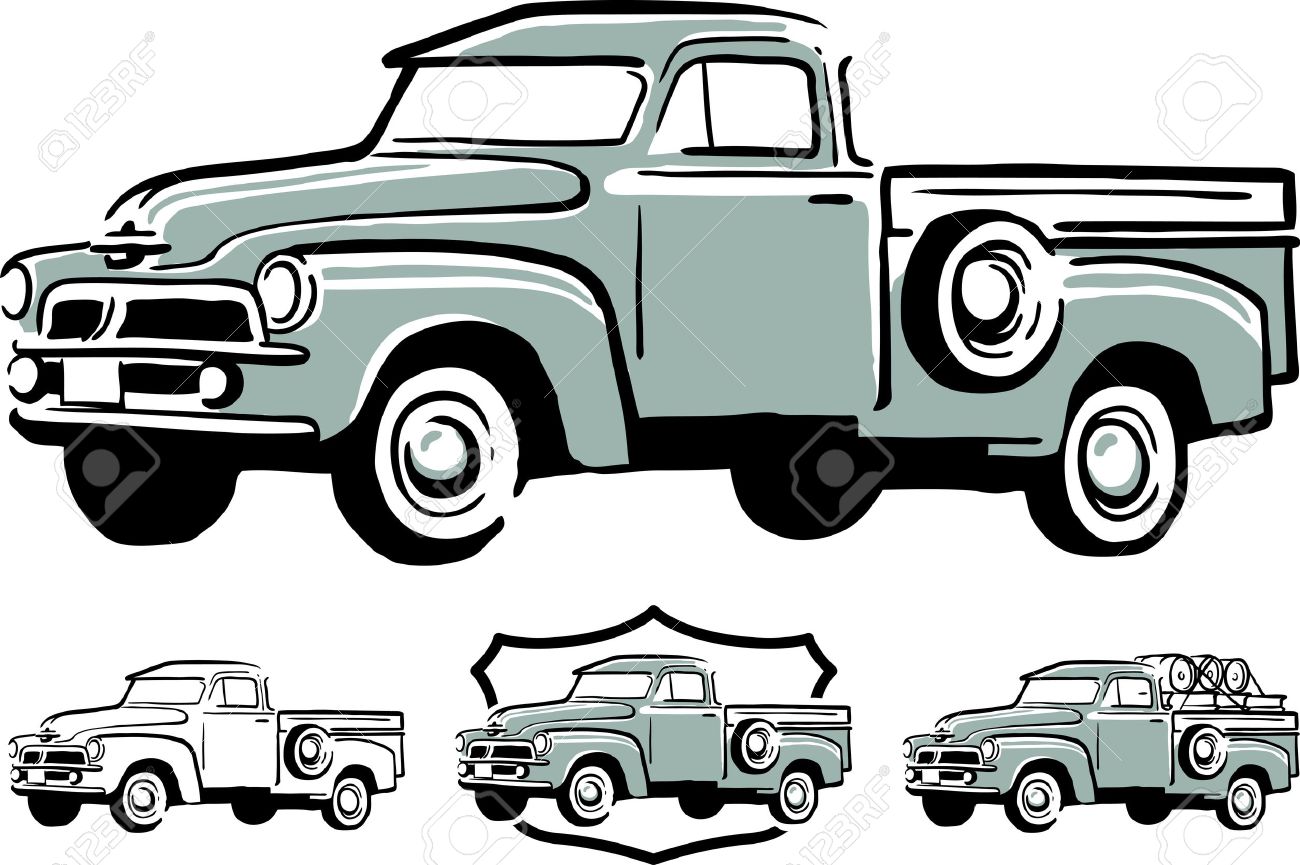 1300x865 Old Truck Abstract Clipart Collection