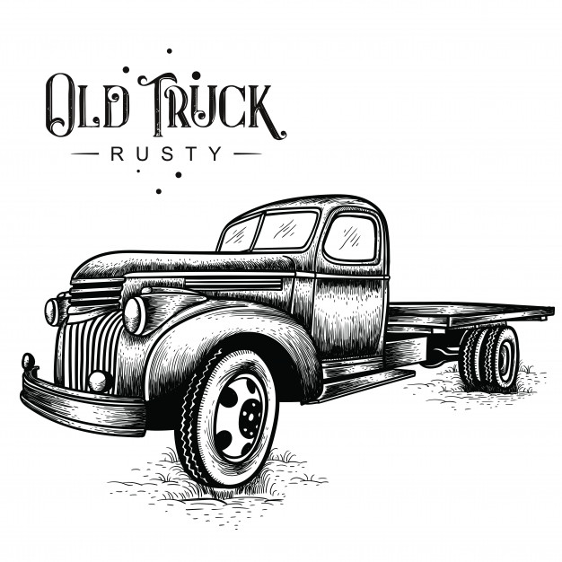 626x626 Old Truck Rusty Vector Premium Download