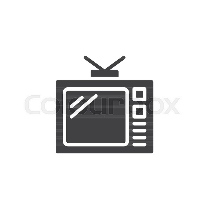 800x800 Old Tv Vector Icon Filled Flat Sign Stock Vector Colourbox