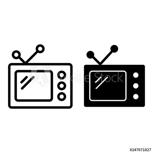 500x500 Tv Line And Glyph Icon Television Vector Illustration Isolated