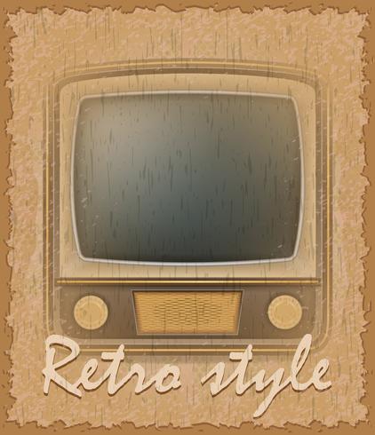 422x490 Retro Style Poster Old Tv Vector Illustration
