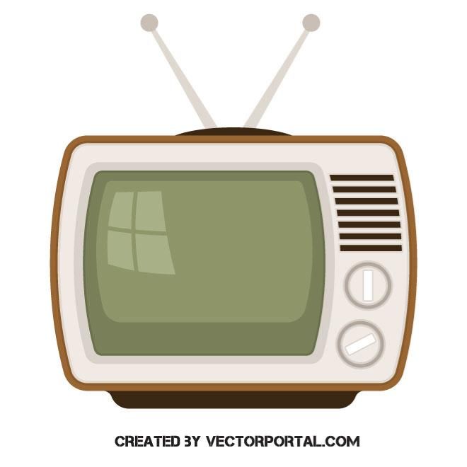 660x660 Old Tv Set Vector Image Technology Vector Illustrations