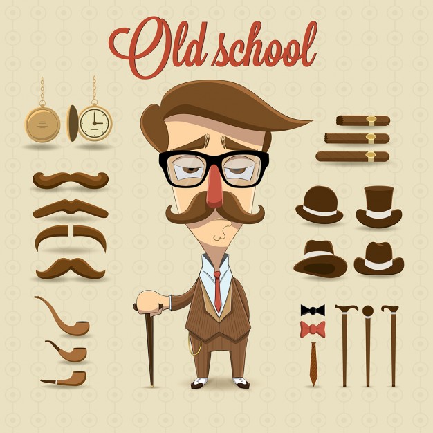 626x626 Old Character With Fantastic Accessories Vector Free Download
