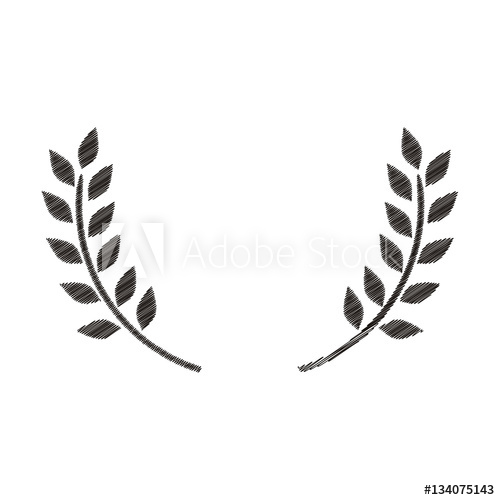 500x500 Striped Monochrome Crown Formed With Two Olive Branch Vector