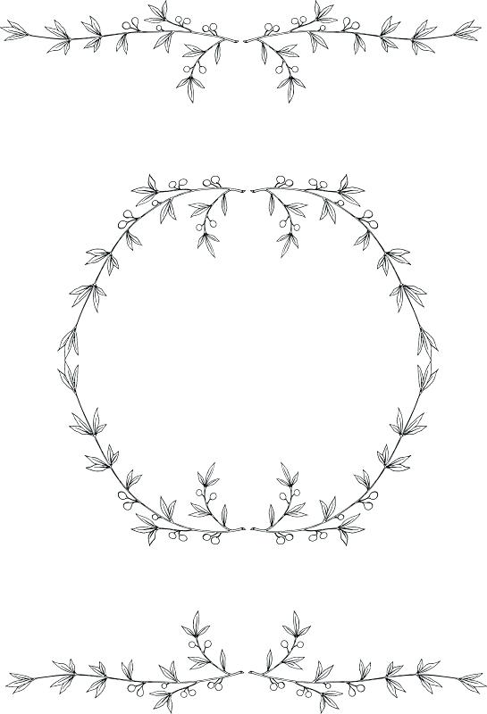 545x800 Olive Branch Wreath Vector