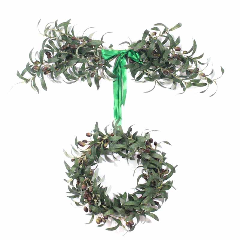 800x800 Olive Branch Wreath Vector