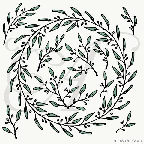480x480 Olive Branches Wreath Clipart Artision