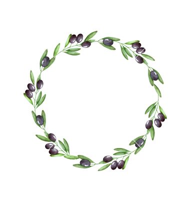 380x400 Watercolor Olive Branch Wreath Vector Tattoo Wreath Watercolor
