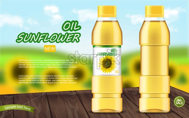 Sunflower Oil Vector Realistic Mock Up Product Placement Label 623x389 Sunflower Oil Vector Realistic Mock Up Product Placement Label