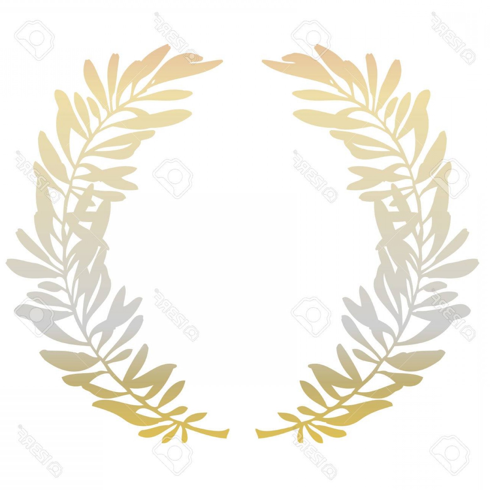 1560x1560 Photostock Vector Golden Olive Branches Or Laurel Wreath On White