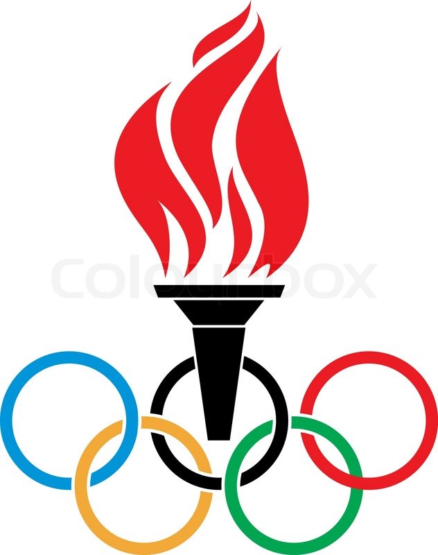 632x800 Olympic Symbols Torch And Rings Vtctor Stock Vector Colourbox