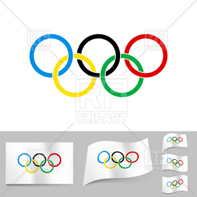400x400 Olympic Rings On White Flag
