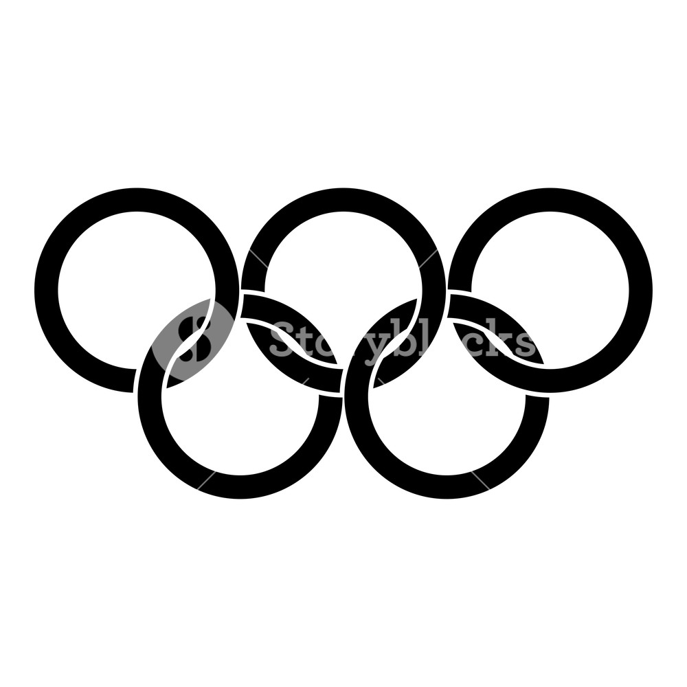 1000x1000 Olympic Rings Five Olympic Rings Icon Black Color Vector