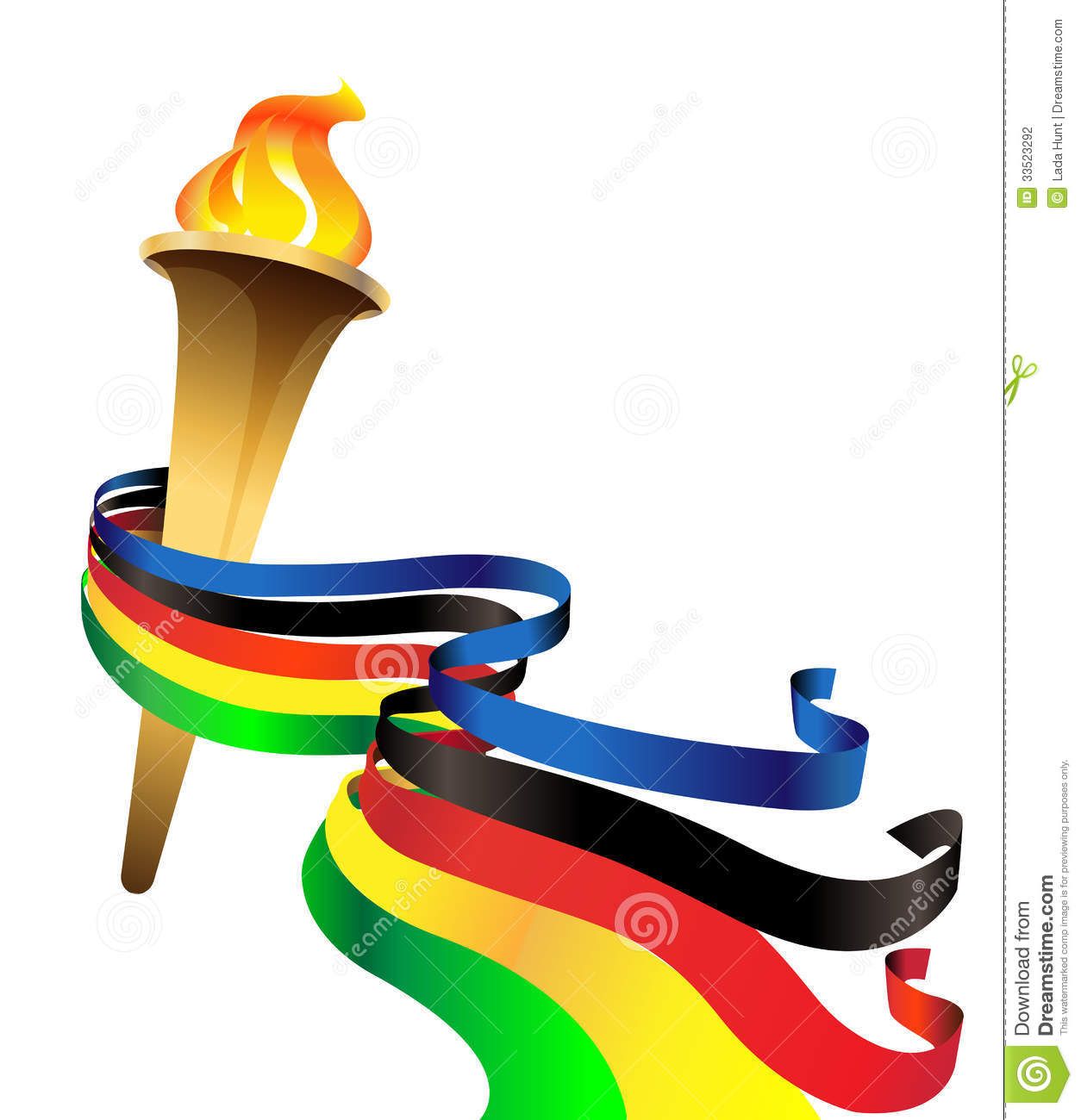 1254x1300 Olympic Torch Symbol With Flag Royalty Free Stock Images