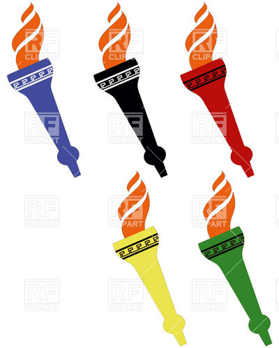400x500 Five Olympic Torches Vector Image Of Objects