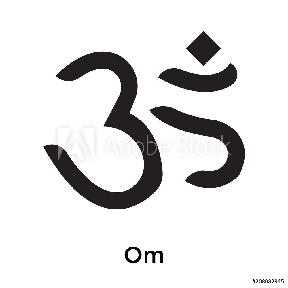 1000x1000 Photo Art Print Om Icon Vector Sign And Symbol Isolated On White
