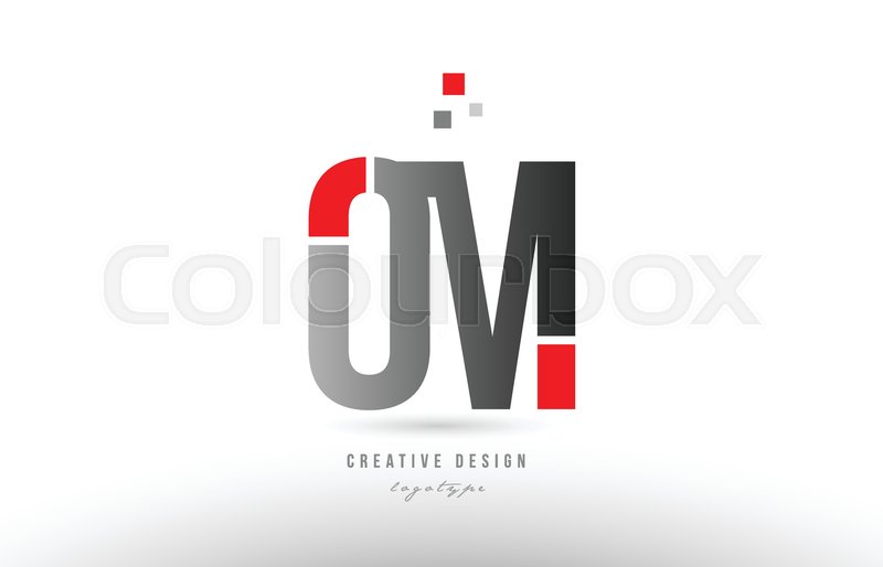 800x514 Red Grey Alphabet Letter Om O M Logo Stock Vector Colourbox