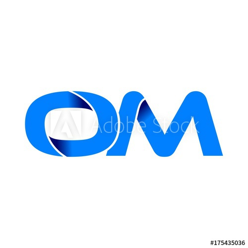 500x500 Om Logo Initial Logo Vector Modern Blue Fold Style