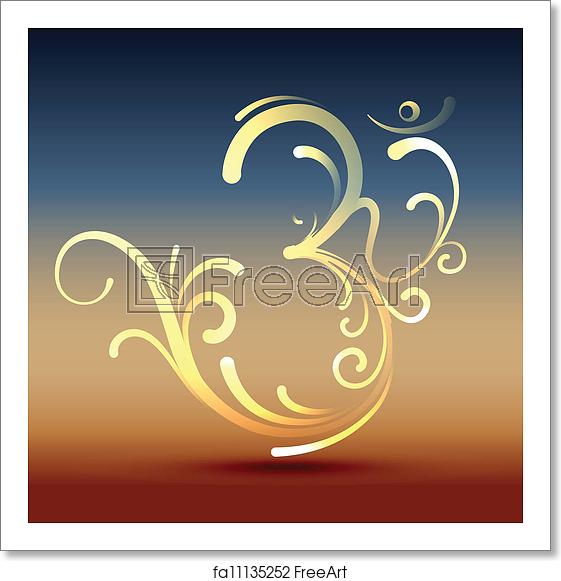 561x581 Free Art Print Of Stylish Om Symbol Stylish Hindu Om Symbol