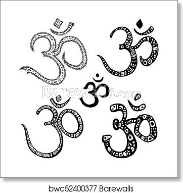 362x382 Om Symbol Aum, Ohm, Art Print Barewalls Posters Prints