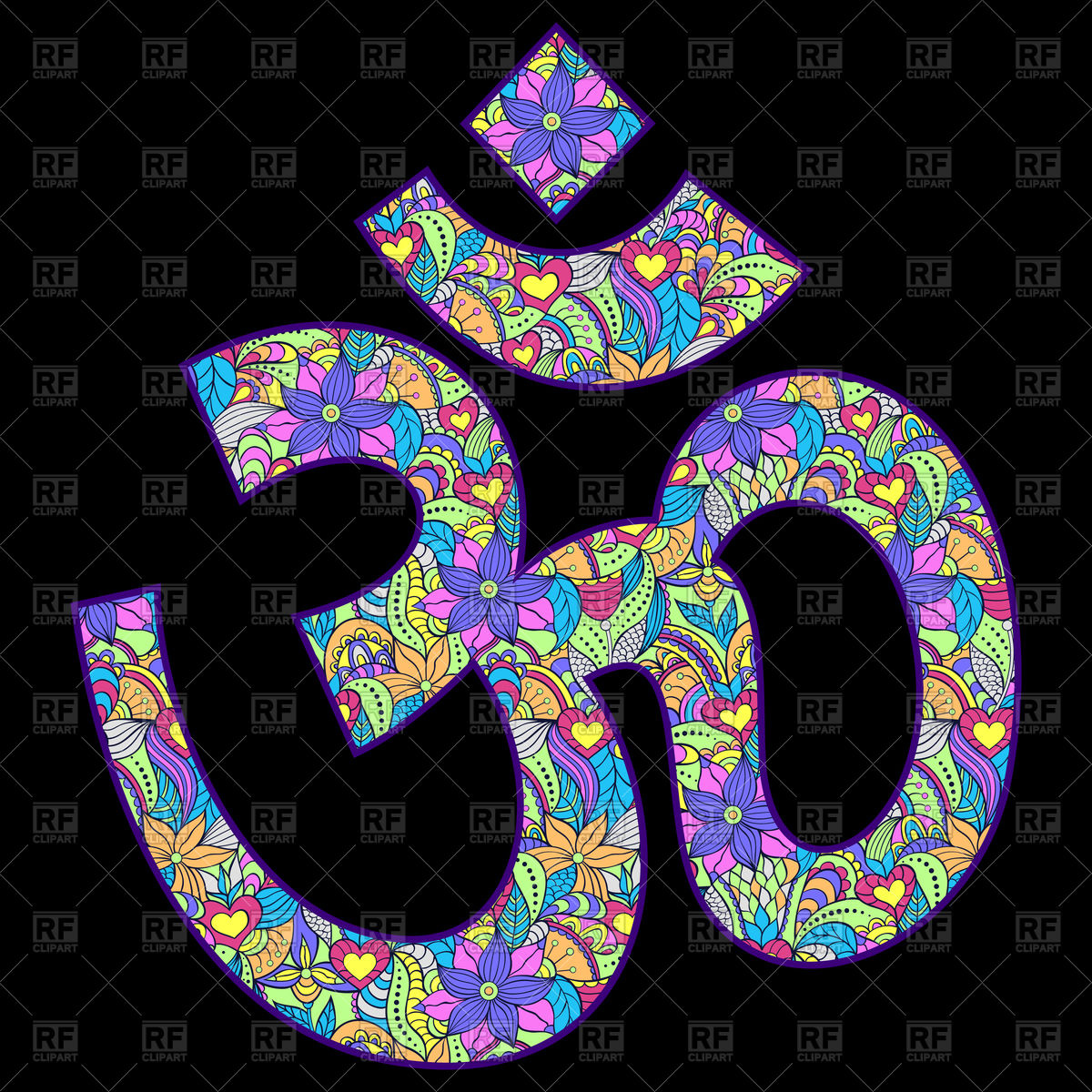 1200x1200 Floral Om Symbol Vector Image Of Signs, Symbols, Maps Kiyanochka