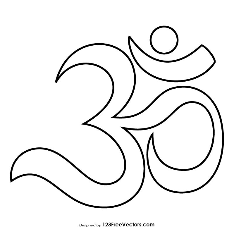 800x800 Om Sign Outline Free Vectors In Om Art, Ohm Sign, Tattoo