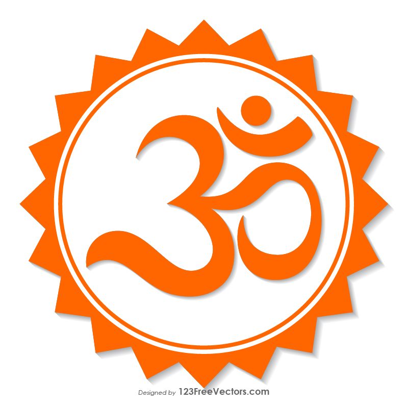 800x800 Orange Om Symbol Free Vectors In Om Symbol, Hindu Symbols