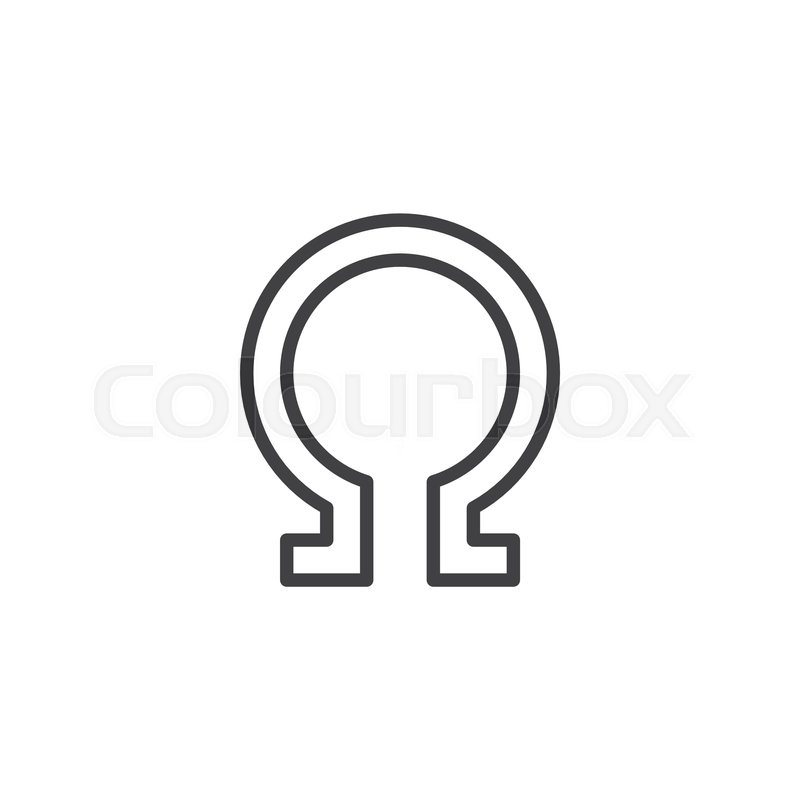 800x800 Omega Letter Outline Icon Linear Stock Vector Colourbox
