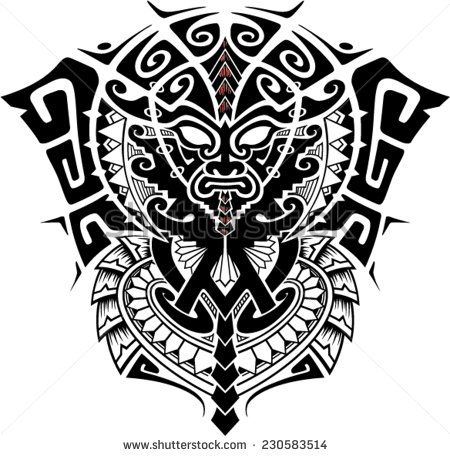 450x456 Tribal God Mask With Alpha And Omega Symbol Vector Illustration