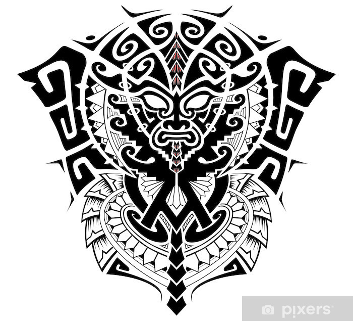 700x635 Tribal God With Alpha And Omega Symbol Vector Illustration Wall