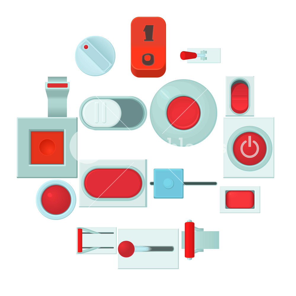 On Off Switch Web Buttons Icons Set Cartoon Illustration 1000x1000 On Off Switch Web Buttons Icons Set Cartoon Illustration