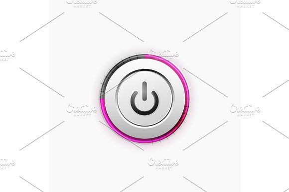 580x387 Power Button Technology Logo, Digital Art Techno Concept, On Off