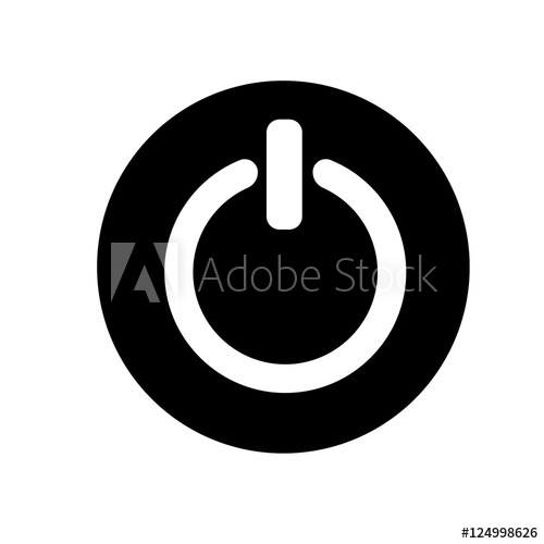 500x500 Power On Off Button Sign Icon, Vector Illustration Flat Design