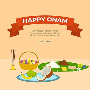 310x310 Flat Happy Onam Vector Greetings Free Graphics