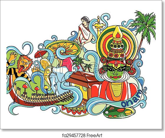 560x470 Free Art Print Of Happy Onam Vector Illustration Of Happy Onam