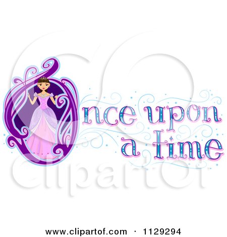 450x470 Cartoon Of Once Upon A Time Text With A Fairy Tale Princess