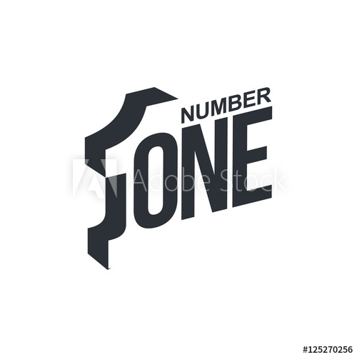 500x500 Black And White Number One Diagonal Logo Template, Vector