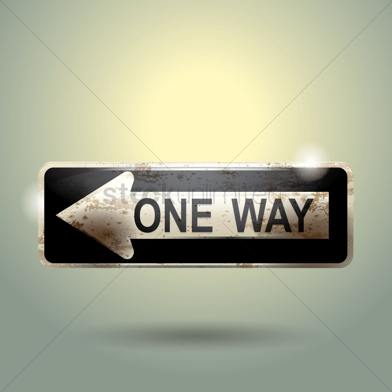 1300x1300 One Way Sign Vector Image