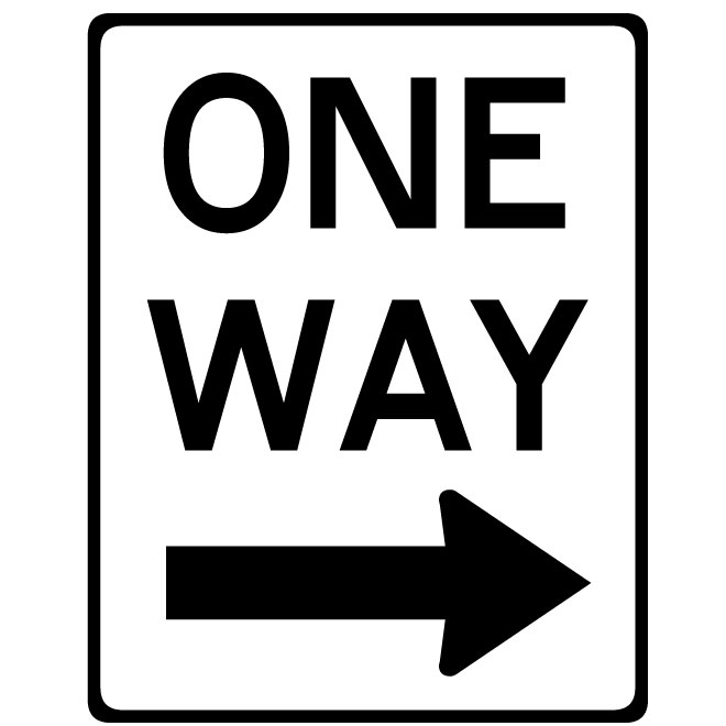 660x660 One Way Street Road Sign
