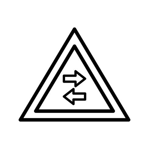 490x490 Vector Two Way Traffic Crosses One Way Road Sign Icon