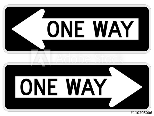 500x375 Vector Illustration Of A One Way Roadstreet Sign