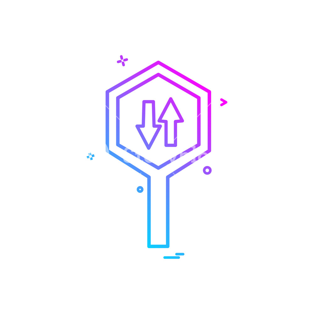 1000x1000 Arrow One Way Road Sign Icon Vector Design Royalty Free Stock