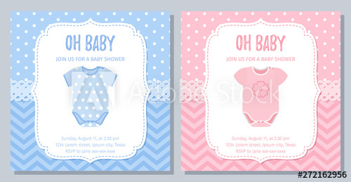 Baby Shower Card Vector Baby Boy, Girl Invite Welcome Template 500x259 Baby Shower Card Vector Baby Boy, Girl Invite Welcome Template