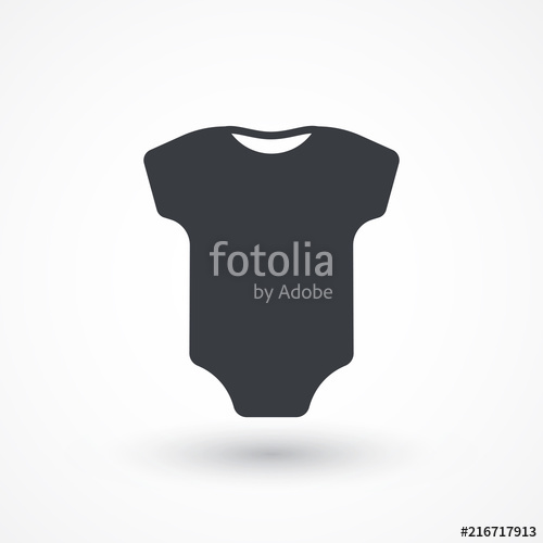 500x500 Baby Onesie Vector Icon Baby Clothes Symbol Kid Wear Sign Stock