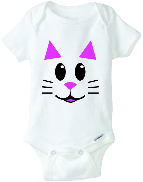 570x725 Cat Face Baby Onesie Design Dxf Vector For Etsy