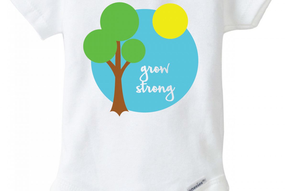 1200x800 Grow Strong Onesie Design, Dxf, Vector For Use