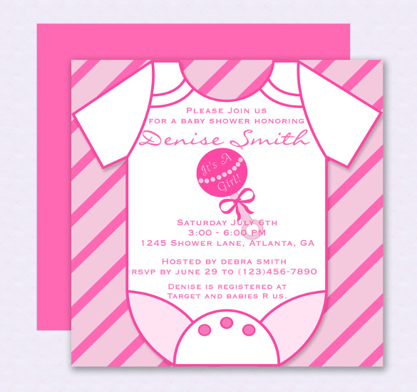 585x550 Onesie Invitation Template Free Vector Cleaning