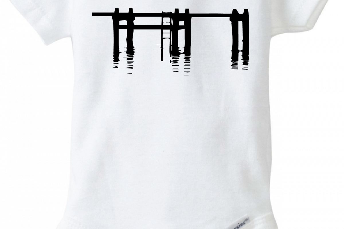 1200x800 Pier Onesie Design, Dxf, Vector For Use With Cricut