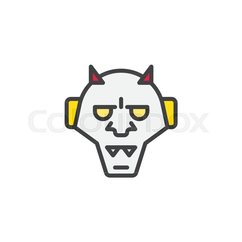 Japanese Hannya Filled Outline Icon, Stock Vector Colourbox 800x800 Japanese Hannya Filled Outline Icon, Stock Vector Colourbox